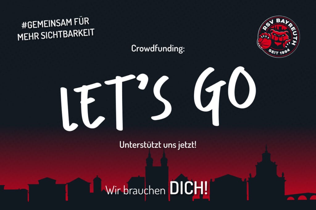 Crowdfunding: Let´s Go mit RSV Logo und illustrierter Skyline