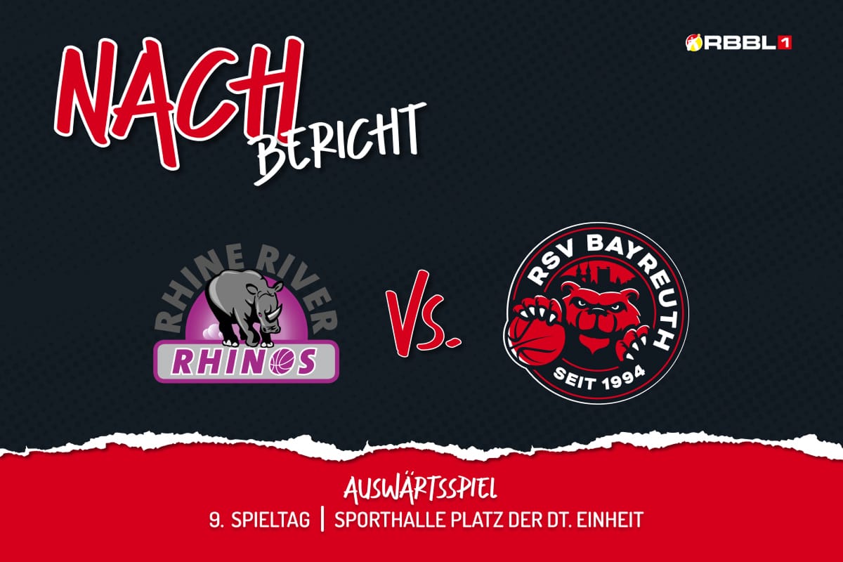 Nachbericht 9. Spieltag mit Rhine River Rhinos Logo vs RSV Bayreuth Logo