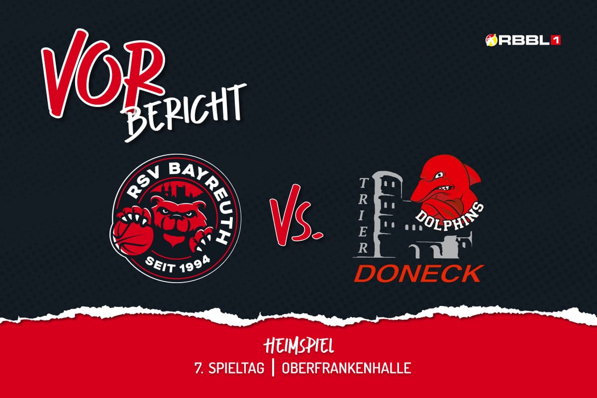 Vorbericht 7. Spieltag mit RSV Bayreuth Logo vs Doneck Dolphins Trier Logo